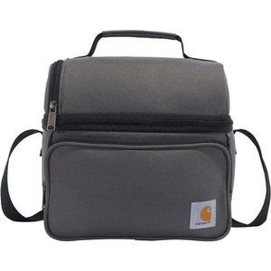 Insulated 12 Can Two Compartment Lunch Cooler, Durable Insulated Lunch Box, Gray